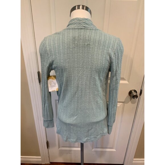 Maeve Light Blue Rib Knit V-Neck Wrap Sweater, Size XS - Picture 4 of 5